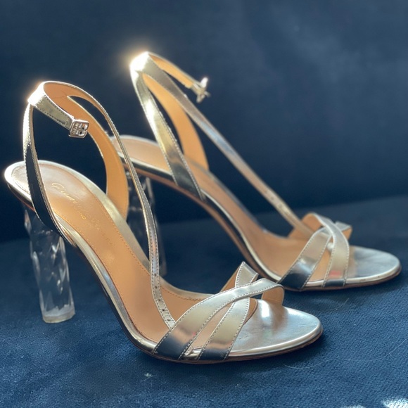 Gianvito Rossi Shoes - Gianvito Rossi metallic crossover ankle strap sandals size 36.5